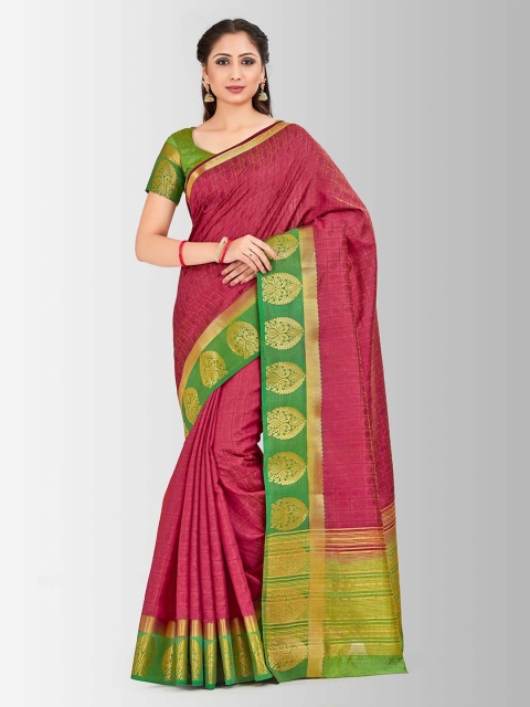 

MIMOSA Maroon Art Silk Printed Kanjeevaram Saree