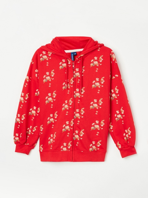 

Fame Forever by Lifestyle Girls Red & Beige Printed Hooded Sweatshirt