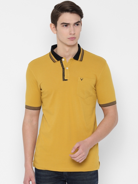 

Allen Solly Men Yellow Solid Polo Collar T-shirt