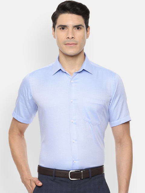 

Van Heusen Men Blue Regular Fit Self Design Formal Shirt