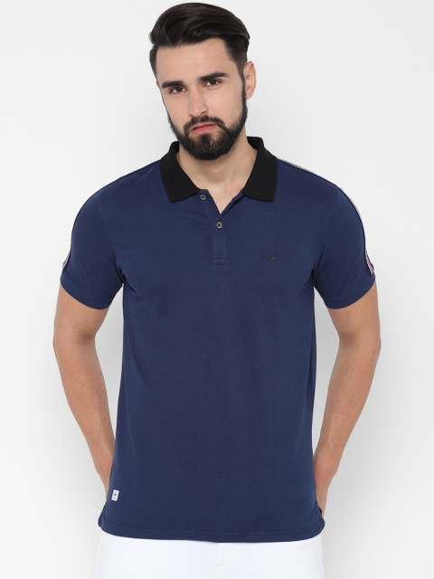 

Allen Solly Sport Men Navy Blue Solid Polo Collar T-shirt