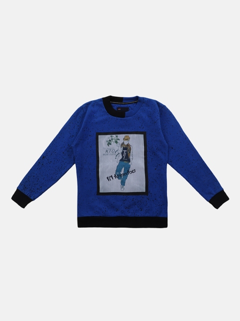 

Lil Tomatoes Boys Blue Printed Sweatshirt