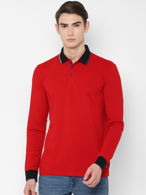 

Allen Solly Sport Men Red Colourblocked Polo Collar T-shirt
