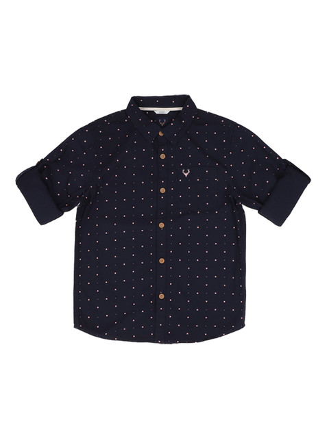 

Allen Solly Junior Boys Navy Blue Regular Fit Printed Casual Shirt