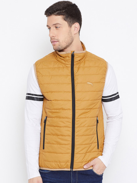 

JUMP USA Men Mustard Yellow Solid Lightweight Puffer Jacket
