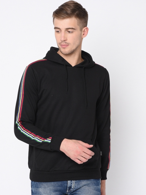 

Rigo Men Black Solid Hooded Sweatshirt