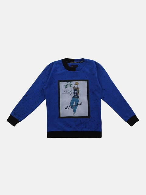 Lil Tomatoes Boys Blue Printed Sweatshirt