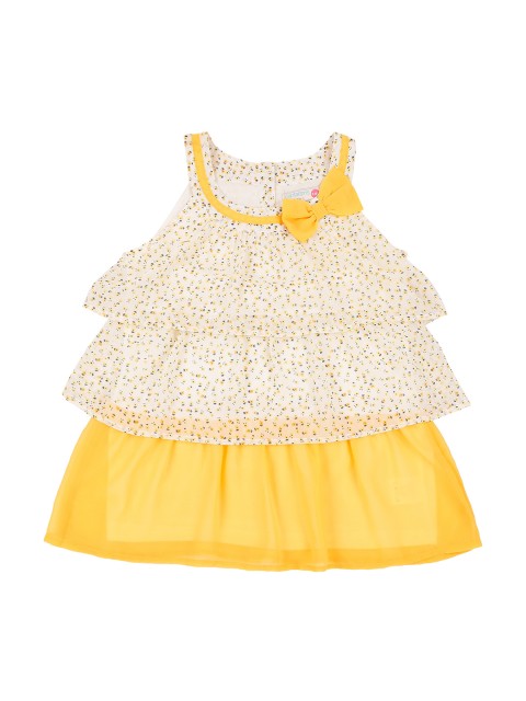 

Pantaloons Junior Girls White Printed Tiered Top