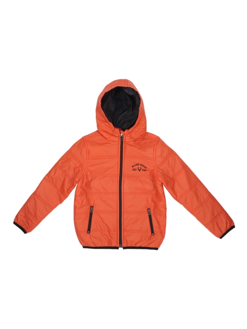 

Allen Solly Junior Boys Orange Solid Padded Hooded Jacket