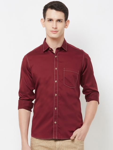 

EVOQ Men Maroon Regular Fit Solid Casual Shirt