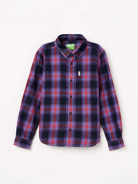 

Bossini Boys Purple Regular Fit Checked Casual Shirt