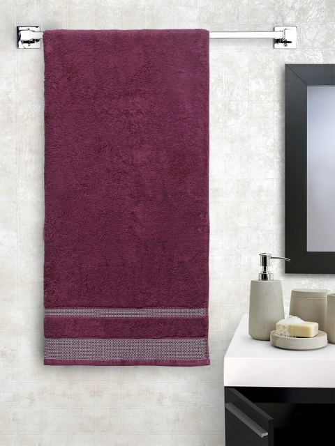 

SPACES Unisex Burgundy Solid Hygro Cottton 600GSM Standard Bath Towel
