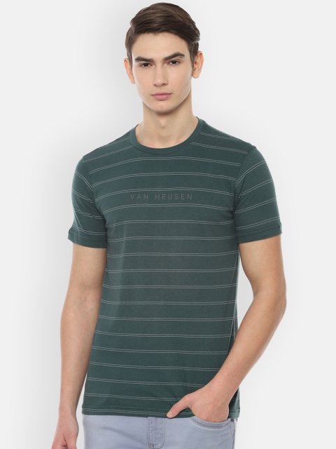 

Van Heusen Sport Men Green Striped Round Neck T-shirt