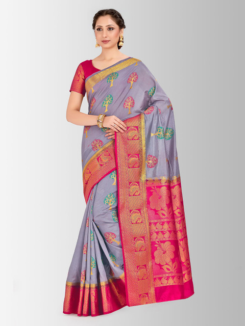 

MIMOSA Lavender Art Silk Embellished Paithani Saree