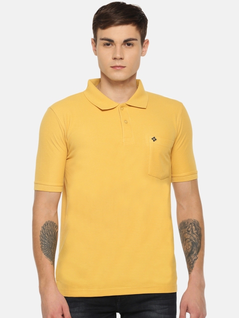 

Dollar Bigboss Men Mustard Yellow Solid Polo Collar T-shirt