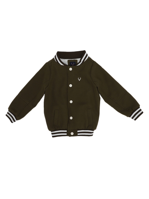 

Allen Solly Junior Boys Olive Green Solid Varsity Jacket