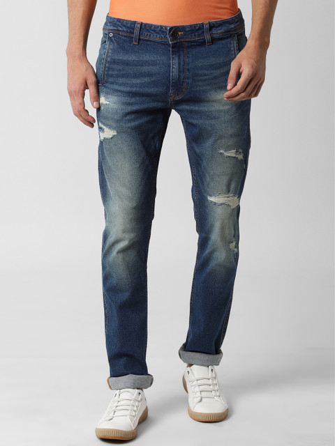 

Peter England Casuals Men Blue Skinny Fit Mid-Rise Mildly Distressed Stretchable Jeans
