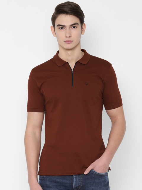 

Allen Solly Men Brown Solid Polo Collar T-shirt