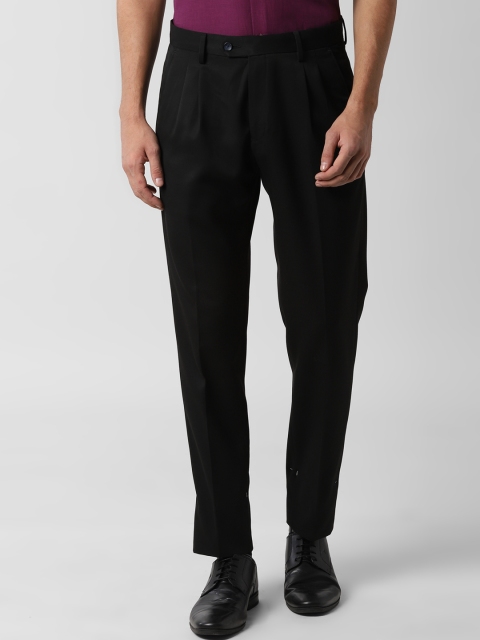 

Peter England Men Black Slim Fit Solid Formal Trousers