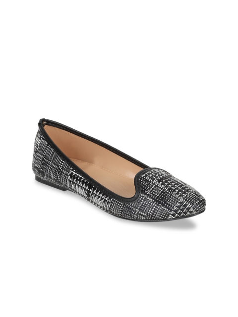 

People Women Black Woven Design Suede Ballerinas
