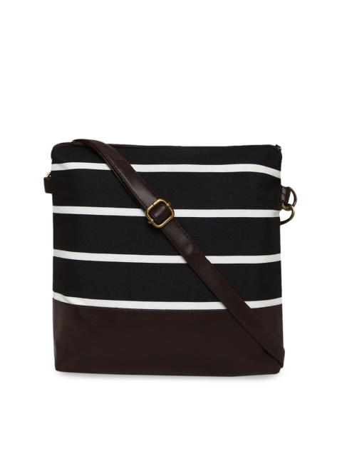 

KLEIO Black & White Striped Sling Bag