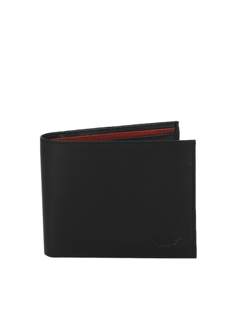 

Red Tape Men Black Solid Leather Two Fold Wallet