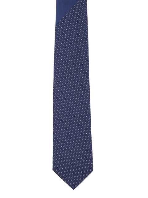 

Peter England Navy Blue Woven Design Broad Tie