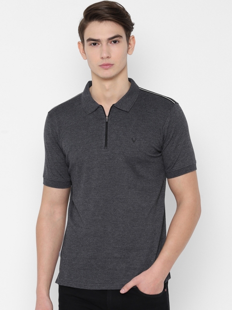 

Allen Solly Men Grey Solid Polo Collar T-shirt
