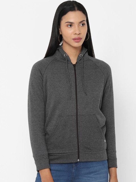 

Allen Solly Woman Women Grey Solid Hooded Sweatshirt