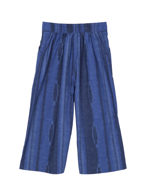 

Cub McPaws Girls Navy Blue Self Design Flared Palazzos