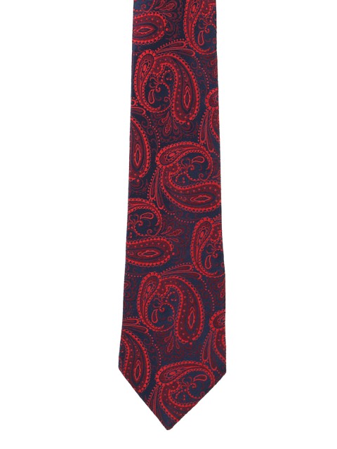 

Peter England Navy Blue Woven Design Broad Tie