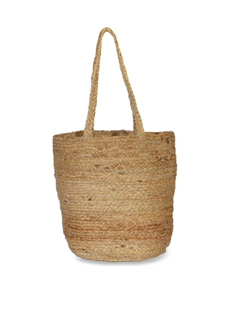 

Diwaah Beige Self Design Jute Tote Bag