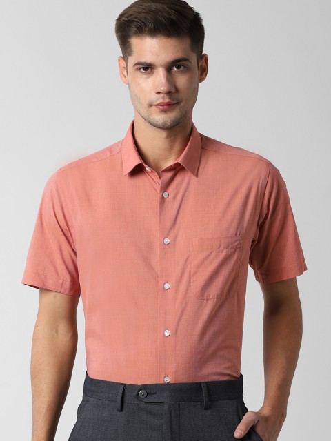 

Peter England Men Peach-Coloured Regular Fit Solid Formal Shirt