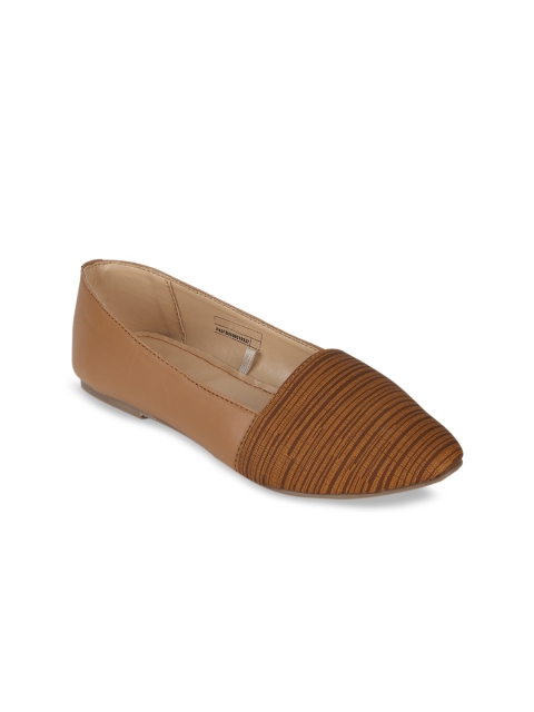

People Women Brown Printed Suede Ballerinas