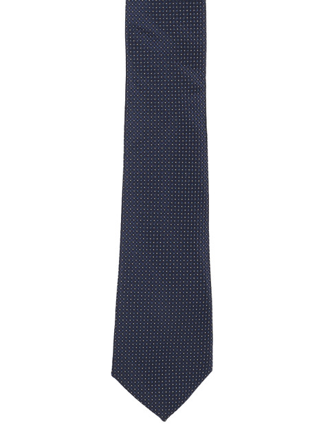 

Peter England Navy Blue & White Woven Design Broad Tie