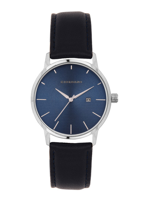 

GIORDANO Men Navy Blue Leather Analogue Watch GD-4020-01
