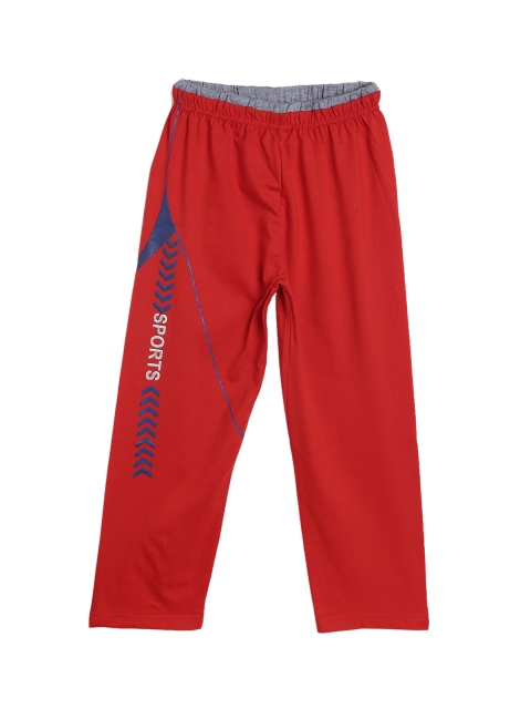 

SWEET ANGEL Kids Red Solid Straight-Fit Track Pants