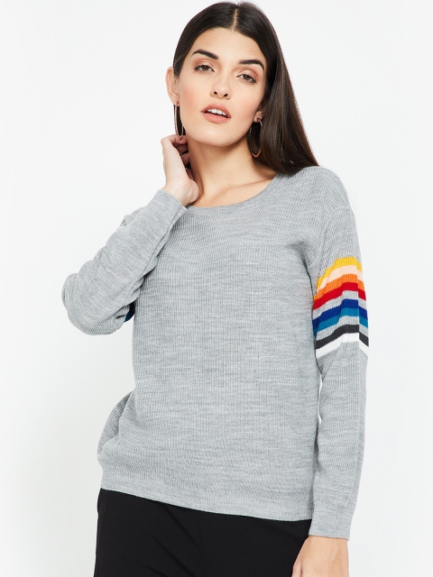 

Fame Forever by Lifestyle Women Grey Self Design Sweater