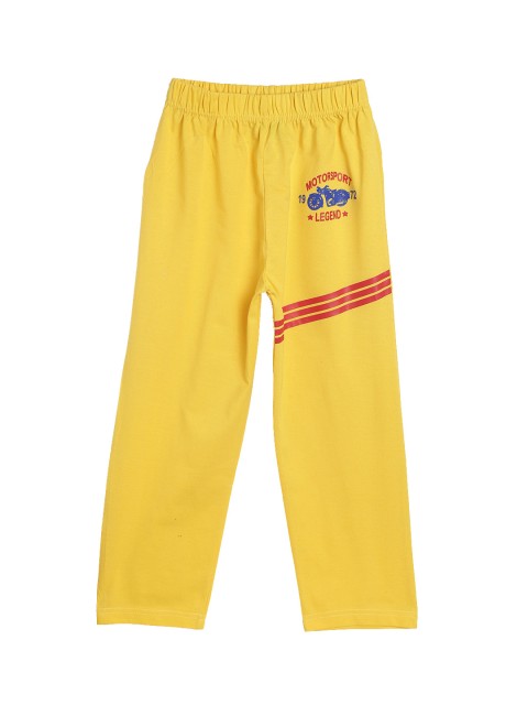 

SWEET ANGEL Kids Yellow Solid Straight-Fit Track Pants