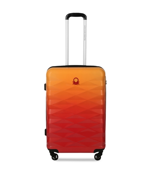 

United Colors of Benetton Unisex Orange Textured Medium Trolley Suitcase