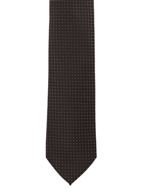 

Peter England Brown Woven Design Broad Tie
