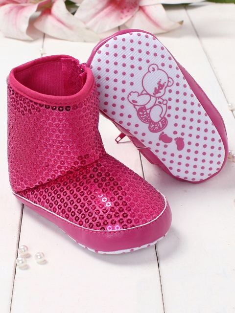 

Walktrendy Infant Girls Pink Sequin Embellished Booties