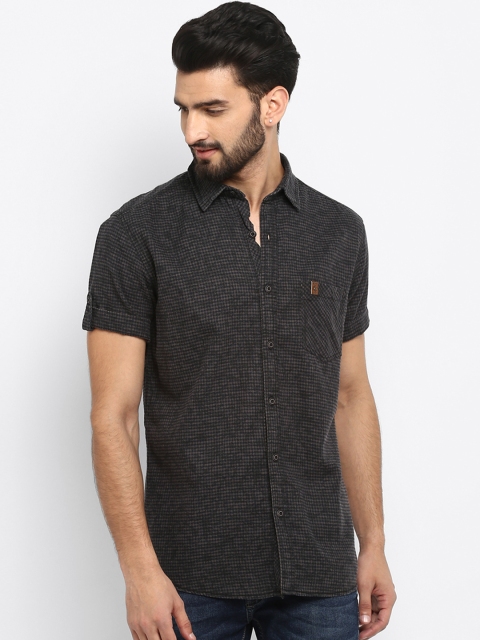

Mufti Men Grey Checked Slim Fit Casual Shirt