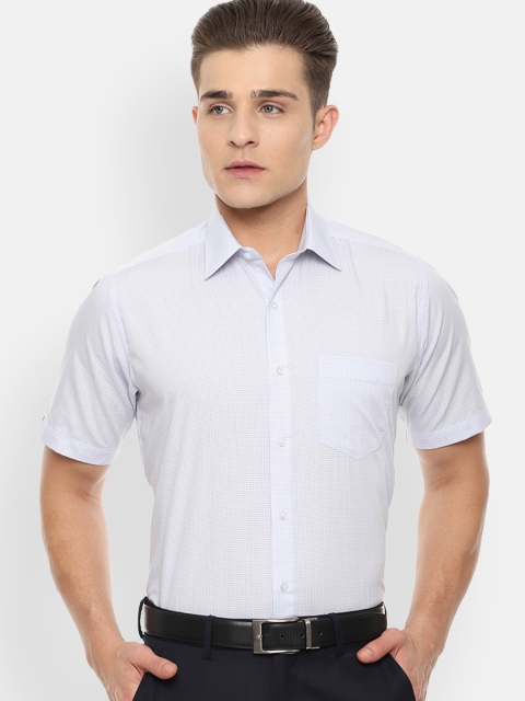 

Van Heusen Men Blue Regular Fit Checked Formal Shirt