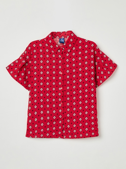 

Fame Forever by Lifestyle Girls Red Printed Shirt Style Top