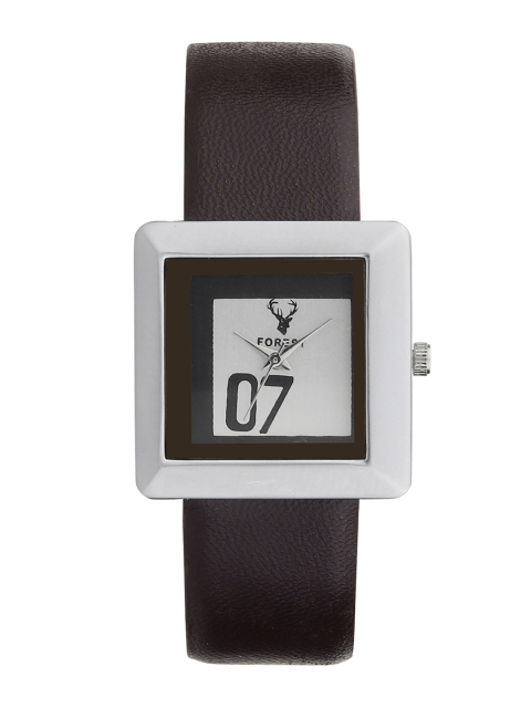 

Hobforestessentials Women Silver-Toned & Brown Analogue Watch FR-266-BR
