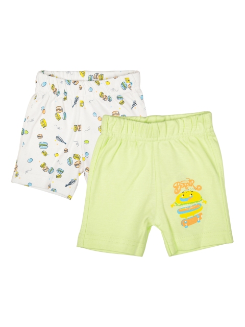 

MeeMee Kids Pack of 2 Printed Regular Fit Shorts, Green