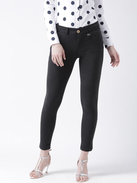 

JUMP USA Women Black Slim Fit Solid Regular Trousers