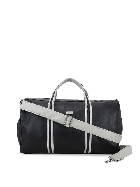 

Yelloe Men Black & Grey Solid Duffel Bag