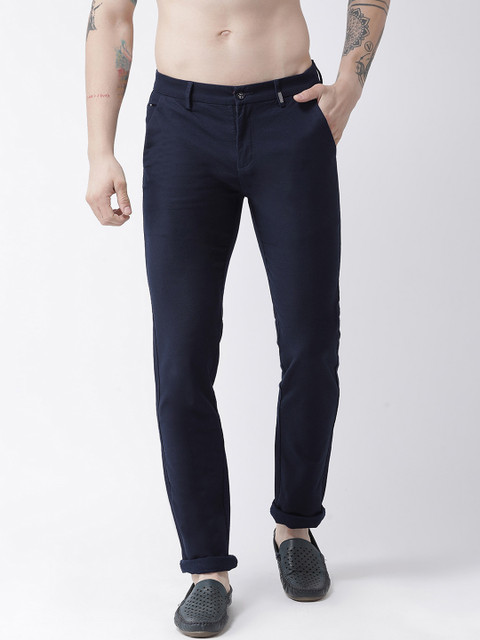 

Rex Straut Jeans Men Navy Blue Smart Slim Fit Solid Regular Trousers